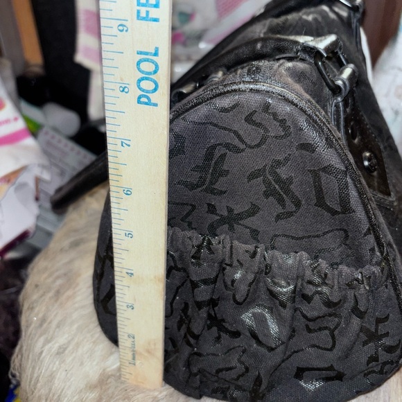 Fox Black and White Satchel with Yellow Accent - Picture 8 of 11